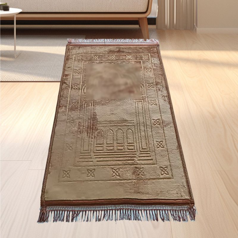 Premium Thick Prayer Mat – Soft Plain & Printed Design For Worship, Home & Mosque (Non-Slip Backing)_maomaolike.com