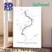 Salkantay & Inca Trail Painting Poster, Minimalist Black-and-White Route Map Poster, Clear Hiking Trail Details, Ideal For Home, Travel-Themed Spaces_maomaolike.com