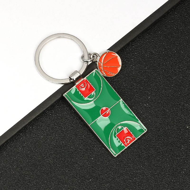 Unisex Paris Games ball pendant key chain Metal basketball court key chain_maomaolike.com
