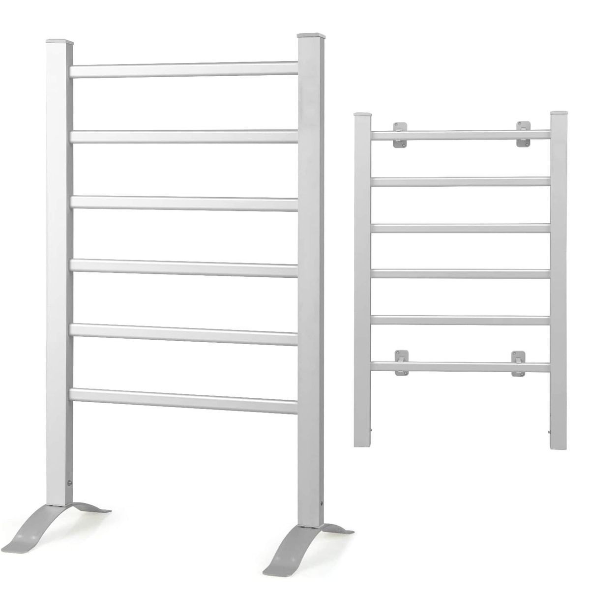 Electric Heated Towel Rack For Bathroom, Wall Mounted Towel Warmer, 6 Stainless Steel Bars Drying Rack_maomaolike.com