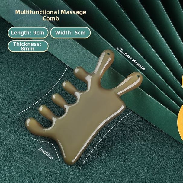 Natural Horn Multifunctional Comb, Dual-Use Tool For Scalp Care And Facial Lifting Meridian Massage_maomaolike.com
