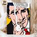 Humorous Male Portrait Pop Art Painting Poster, Vibrant Dot-Patterned Comic Style Poster, Witty Relatable Quote Decor Ideal For Home, Living Room_maomaolike.com