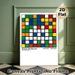Colorful Cube Grid Painting Poster, Vibrant Geometric Color-blocked Poster, Museum-inspired Artistic Decor Ideal For Home, Office And Art Display_maomaolike.com