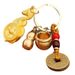 Brass Five Emperors Coin Keychain Gourd Wealth Gathering Hundred Blessings Small Cylinder Retro Style Zodiac Snake Pendant Rotatab_maomaolike.com