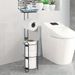 Toilet Paper Holder Stand, Black Toilet Paper Holder Stand Stainless Steel Rustproof Tissue Roll Holder Floor Stand Storage For Bathroom_maomaolike.com