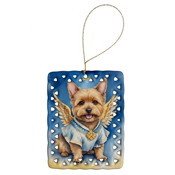 Norwich Terrier My Angel Porcelain Ornament Christmas Tree Hanging Decorations For Home Christmas Holiday, Rectangle, Gift, Multicolor_maomaolike.com