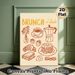 Brunch Themed Painting Poster, Warm-toned Hand-drawn Brunch Food Illustration Poster, Cozy Dining Vibe Decor Ideal For Kitchen & Dining Room_maomaolike.com
