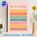 French Self-Compassion Affirmation Painting Poster, Soft Pastel Text-based Poster With Heart Accents, Comforting Self-acceptance Reminder Ideal For_maomaolike.com
