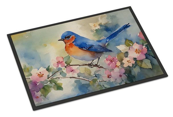 Bluebird Doormat Front Door Mat Indoor Outdoor Rugs For Entryway, Non Slip Washable Low Pile, 24H X 36W_maomaolike.com