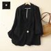Women's Clothing Retro Cotton and Linen Casual Three quarter Sleeve Short Jacket Solid Color Small Suit Tops_maomaolike.com