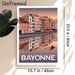 Bayonne Riverside Cityscape Painting Poster, Vintage Pastel-hued Town With Water Reflection Poster, Tranquil Urban Scenery Ideal For Living Room_maomaolike.com