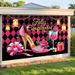 Purple High Heels Birthday Party Banner - 2D Flat Polyester Backdrop, Wall Hanging Photo Props, Party Decor_maomaolike.com