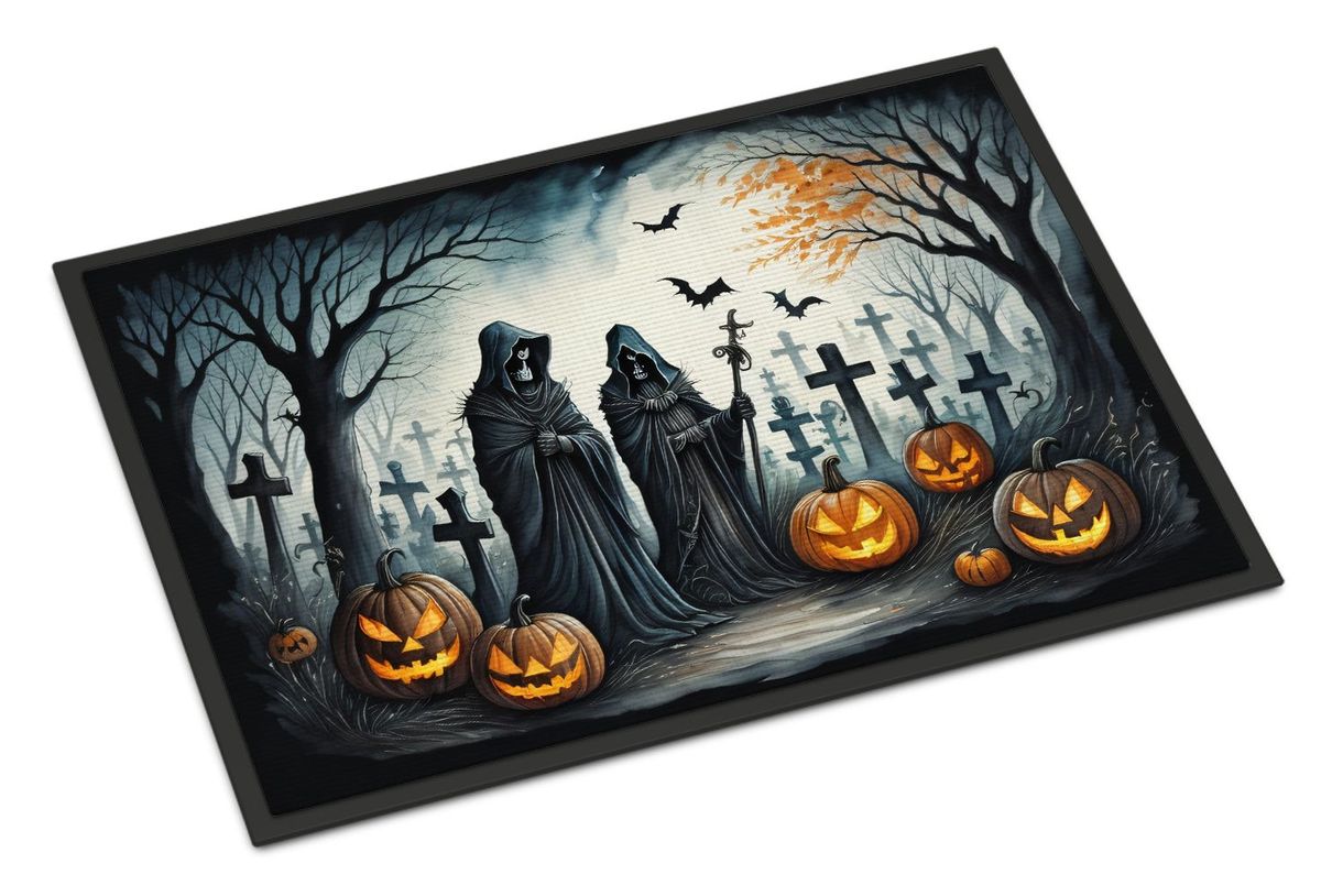 The Grim Reaper Spooky Halloween Doormat Front Door Mat Indoor Outdoor Rugs For Entryway, Non Slip Washable Low Pile, 24H X 36W_maomaolike.com