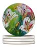 Utah Sego Lilies In Watercolor Large Sandstone Coasters Pack Of 4 Absorbent Round Coasters Decor Gifts For Men Or Women, 4 In, Multicolor_maomaolike.com