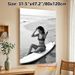 Surfer Girl Beach Painting Poster, Monochrome Minimalist Coastal Scene Poster, Tranquil Beach-inspired Decor, Suitable For Bedroom, Living Room And_maomaolike.com