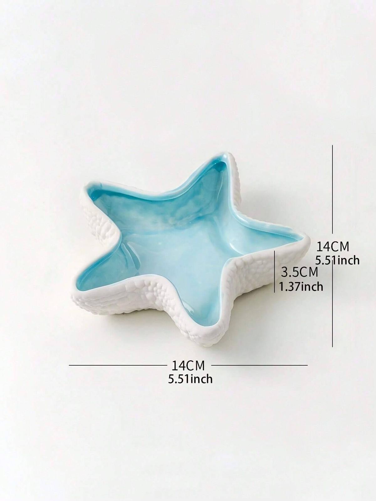 Starfish Ceramic Jewelry Tray, Nordic Style Decorative Accessory, Suitable For Desktop Lobby Key Storage Tray, Office Desk, Home, And Girls' Room_maomaolike.com