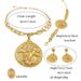 Newest Italian Golden Jewelry Set Woman Large Necklace Banquet Wedding Party Accessories Big Pendant_maomaolike.com
