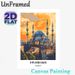 Diyarbakir Turkey Mosque Painting Poster, Vibrant Retro Travel Style Sunset Scene Poster, Captivating Cultural Artwork Ideal For Home, Living Room And_maomaolike.com