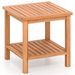 Patio Acacia Wood Side Table With Slatted Tabletop And Storage Shelf_maomaolike.com