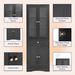 Tall Bathroom Storage Cabinet, Cabinet With Four Doors And Drawers, Adjustable Shelf, MDF Board_maomaolike.com