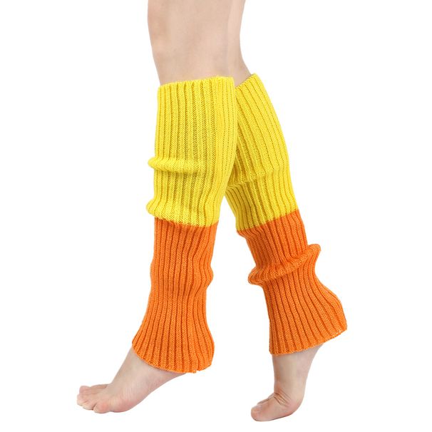 Unisex JK leg warmers fluorescent light wool leg sets of candy color knitting heap heap of leg warmers boots set foot set men and women_maomaolike.com