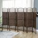 8 Panel Folding Room Divider Portable Privacy Screen Wave Fiber Room Partition For Home Office Brown_maomaolike.com