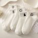 Unisex White socks women thin socks ins tide simple short socks student cartoon shallow mouth boat socks_maomaolike.com
