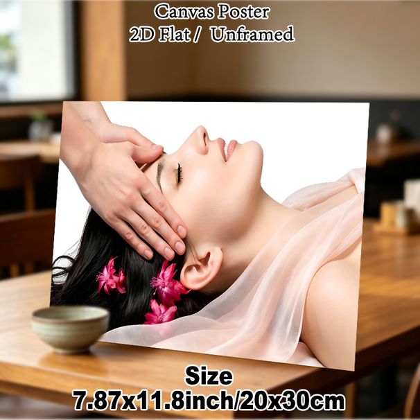 Facial Massage Themed Painting Poster, Serene Soft-toned Relaxation Scene Poster, Calming Decorative Piece Ideal For Spa Room, Beauty Salon_maomaolike.com
