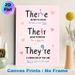 Grammar (There/Their/They're) Painting Poster, Pastel-colored Educational English Word Guide Poster, Helps Master Commonly Confused Terms Suitable For_maomaolike.com