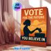 Vote For The Future Civic Painting Poster, Warm-toned Sunset Silhouette Of Woman Voting Poster, Inspirational Civic-focused Design, Ideal For Home_maomaolike.com