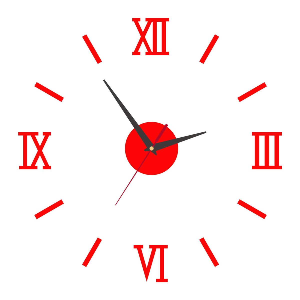 Frameless Wall Clock Living Room Bedroom Clock DIY Silent Art Wall Clock Creative Hole-Free Decorative Wall Sticker Clock Roman Scale Dials_maomaolike.com