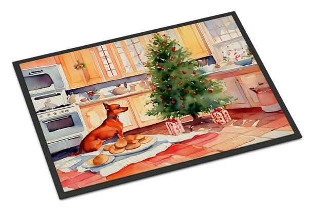 Miniature Pinscher Christmas Cookies Doormat Front Door Mat Indoor Outdoor Rugs For Entryway, Non Slip Washable Low Pile, 24H X 36W_maomaolike.com
