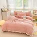 Plain Color Carved Milk Velvet Four-Piece Double-Sided Coral Fleece Thickened Winter Warm Bed Sheet Duvet Cover Bedding Three-Piec_maomaolike.com
