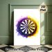 Dartboard Themed Painting Poster, Vibrant Watercolor Splash Style Dartboard Poster, Eye-catching Sports Decor Ideal For Game Room, Lounge Space_maomaolike.com