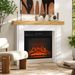 Modern Fireplace Mantel, Freestanding Fireplace Surround With Leg For Electric Fireplaces, 51.2" W X 40.6" H, Natural Wood_maomaolike.com