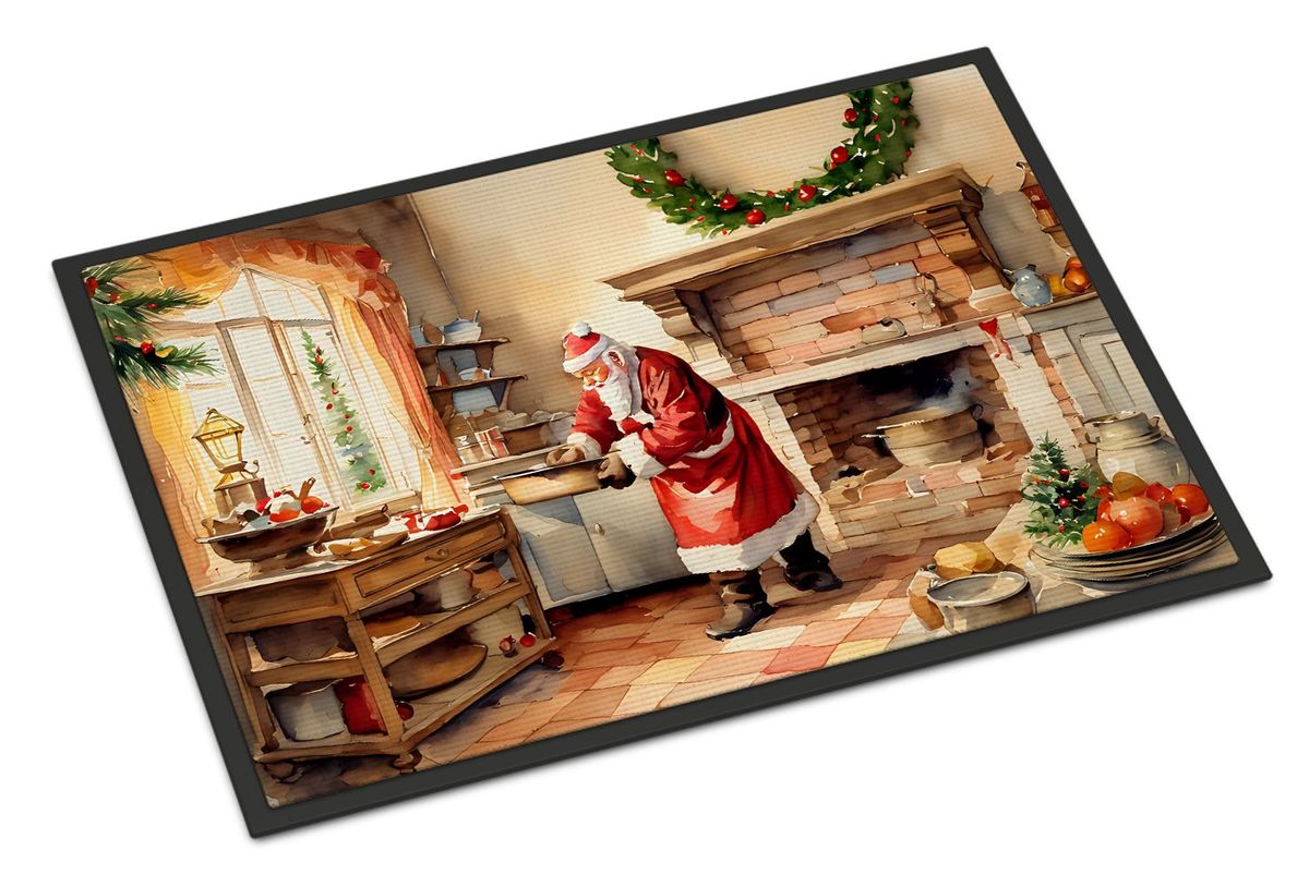 Cookies With Santa Claus Doormat Front Door Mat Indoor Outdoor Rugs For Entryway, Non Slip Washable Low Pile, 24H X 36W_maomaolike.com