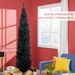 8' Artificial Pencil Christmas Tree, Slim Xmas Tree With 618 Realistic Branch Tips And Plastic Stand, Black_maomaolike.com