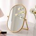 Foldable Cosmetic Mirror, Desktop Vanity Mirror For The Bedroom,oval-shaped Mirror In An Instagram‑style,portable And New‑design Model For Dorm Rooms._maomaolike.com