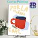 Coffee Themed Painting Poster, Warm Hand-drawn Red Coffee Cup With Spanish Morning Coffee Text Poster, Cozy Vibe Decor Ideal For Kitchen, Café And_maomaolike.com