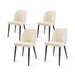 Beige Leather Identities Chair With Metal Legs, Armless Chair Set Of 4 For Kitchen, Restaurant, Living, Meeting Room_maomaolike.com