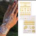 Zhengxiang Cross-Border Gold Waterproof European And American Retro Metal Temporary Tattoos Silver Stamping Tattoo Stickers_maomaolike.com