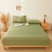 Organic Washed Linen Fitted Sheet - Breathable Mattress Protector For Single/Double Bed 1PC_maomaolike.com