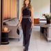 Women's Summer New Fashion Cross-neck Waist Contrast Color Wide-leg Halter Suit_maomaolike.com