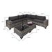 7-Piece Outdoor Patio Furniture Sets, All-Weather Wicker Rattan Sectional Sofa, Modern Two Glass Coffee Table And Washable Seat Cushion (Grey)_maomaolike.com