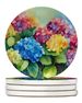 Hydrangeas In Watercolor Large Sandstone Coasters Pack Of 4 Absorbent Round Coasters Decor Gifts For Men Or Women, 4 In, Multicolor_maomaolike.com