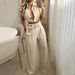 Women's fashion solid color lapel sexy sleeveless top casual pants suit_maomaolike.com