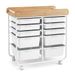 10-Drawer Rolling Cart With Wooden Tabletop And Lockable Wheels For Office For Offices, Studios, And Classrooms_maomaolike.com
