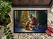Airedale Terrier And Santa Claus Doormat Front Door Mat Indoor Outdoor Rugs For Entryway, Non Slip Washable Low Pile, 24H X 36W_maomaolike.com