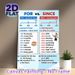 English Grammar For Vs Since Painting Poster, Clear Color-coded Educational Poster, Assists With Mastering Preposition Usage For Language Classrooms_maomaolike.com