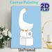 Goose & Toilet Paper Themed Painting Poster, Cute Cartoon Style Poster, Playful White Goose Perched On Toilet Rolls Design, Ideal Lighthearted Decor_maomaolike.com